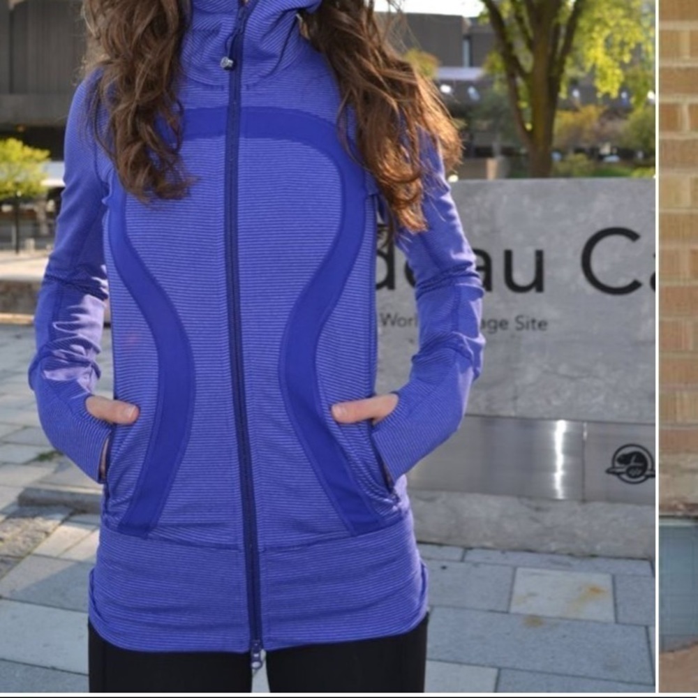 Lululemon In Stride Jacket pigment Tonka Stripe Purple